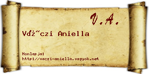 Váczi Aniella névjegykártya